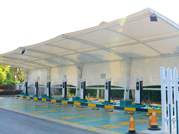 膜结构充电桩车棚