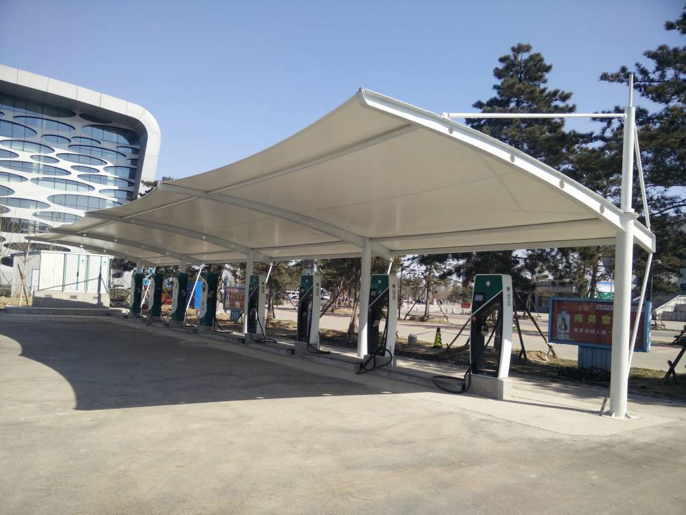 膜结构充电桩车棚
